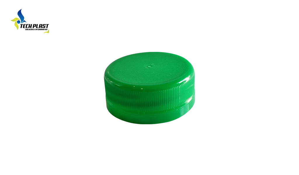 TAMPA TECHPLAST PARA GARRAFA - 38MM - NA COR VERDE - PACOTE 50 UNIDADES