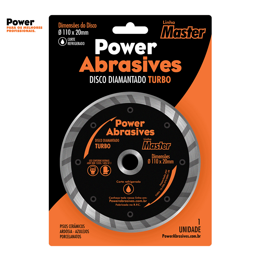DISCO POWER FER DIAMANTADO TURBO 100MM 4.3/8” FURO 20MM