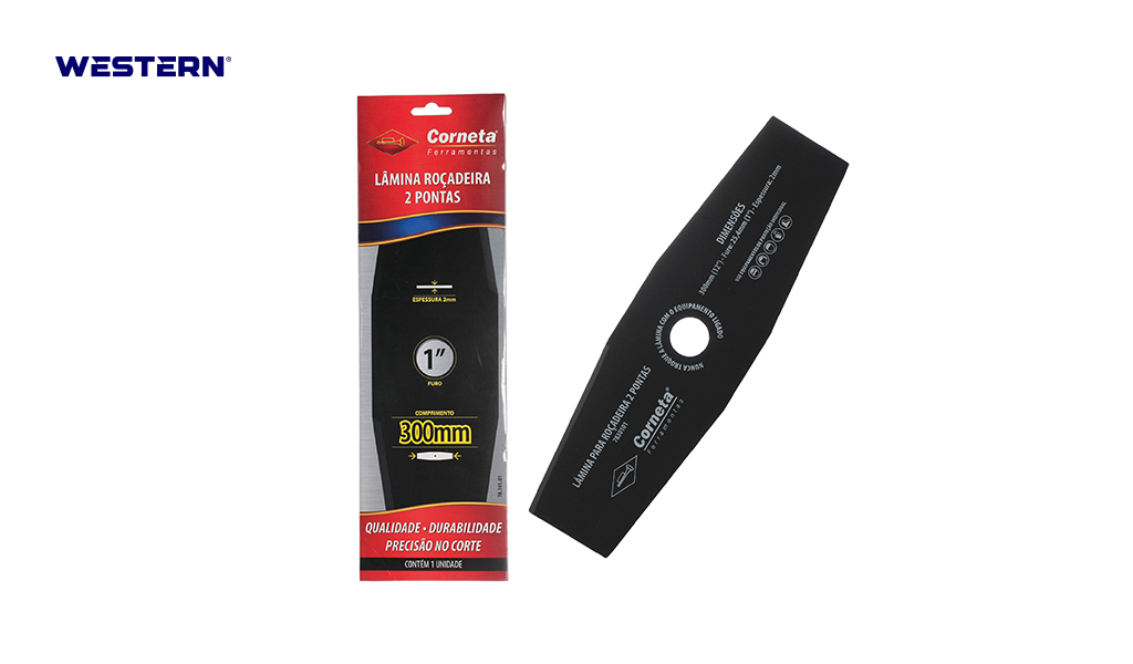 LAMINA CORNETA P/ROCADEIRA  2 PONTAS - 350X10MM