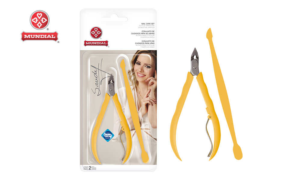 CONJUNTO MUNDIAL LINHA SANDY ALICATE + ESPATULA DUPLA