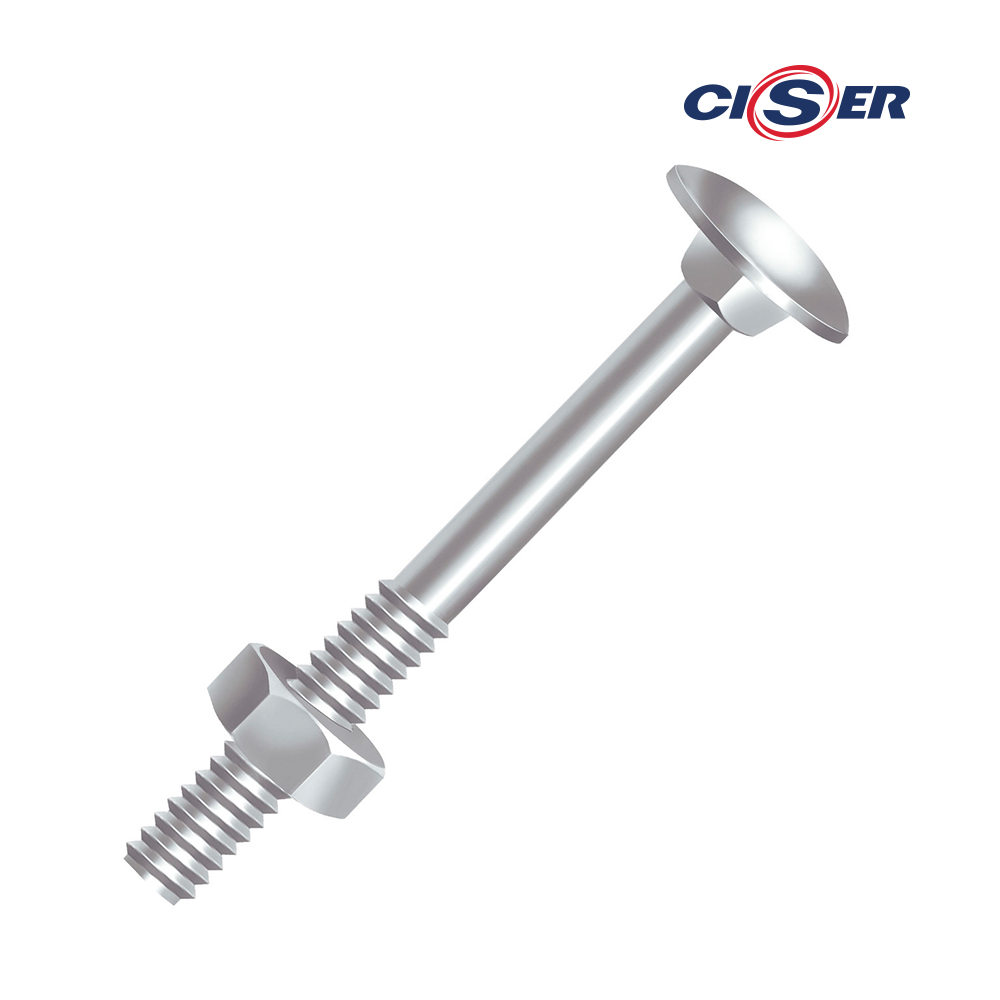 PARAFUSO CISER FRANCES C/PORCA ZINCADO BRANCO 5/16”X6” - CAIXA C/100