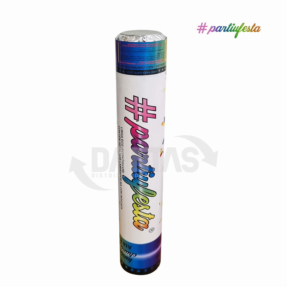 LANCA CONFETE PARTIUFESTA METALIZADO ECO 30CM MULTICOR - SEM DISPLEY