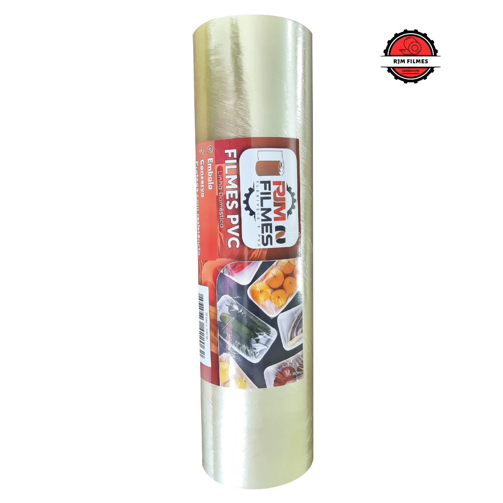 FILME PVC ESTICAVEL RJM ESPESSURA 9 MICRAS / LARGURA 38CM - COMPRIMENTO 1000M