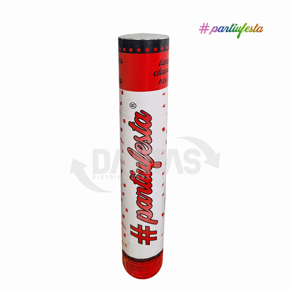 LANCA CONFETE PARTIUFESTA METALIZADO ECO 30CM VERMELHO - SEM DISPLEY
