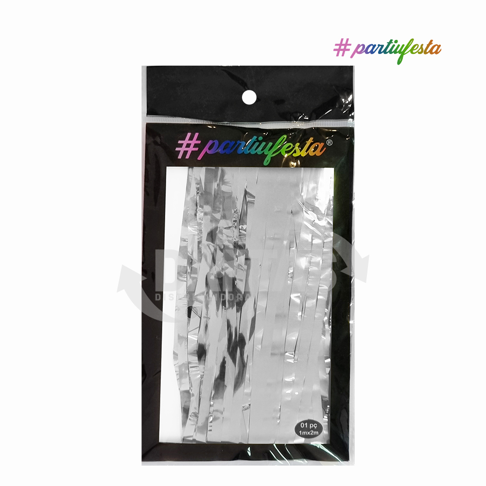 CORTINA PARTIUFESTA METALIZADA 1X2M PRATA