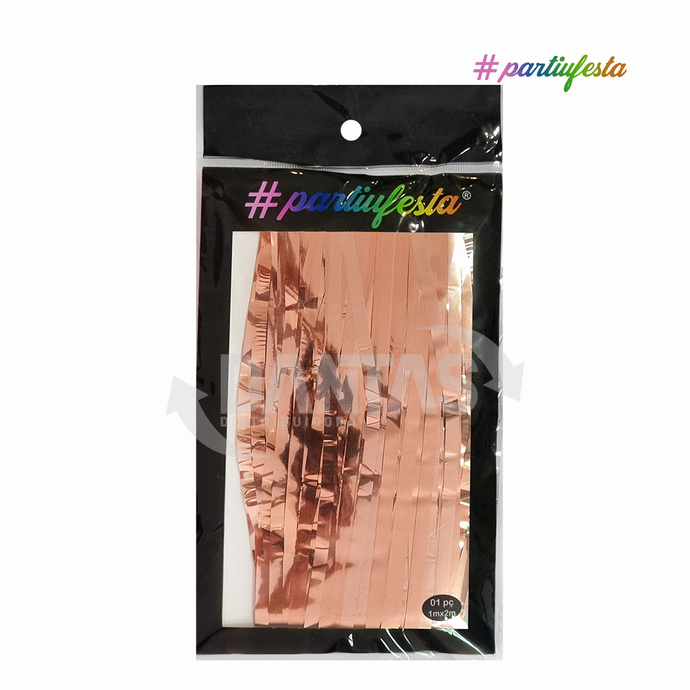 CORTINA PARTIUFESTA METALIZADA 1X2M ROSE GOLD