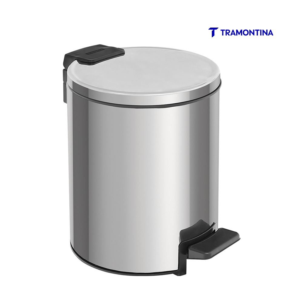 LIXEIRA TRAMONTINA NEW INOX C/PEDAL 30L COM ACABAMENTO POLIDO E BALDE INTERNO