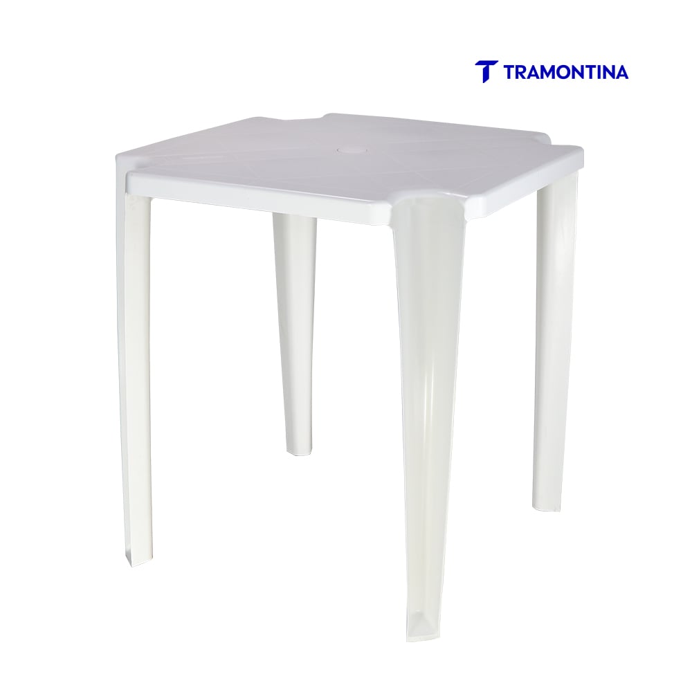 MESA TRAMONTINA PLASTICA QUADRADA NORONHA BRANCA