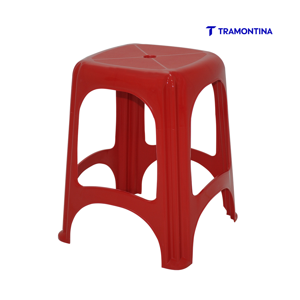 BANQUETA TRAMONTINA PLASTICA NITEROI VERMELHA