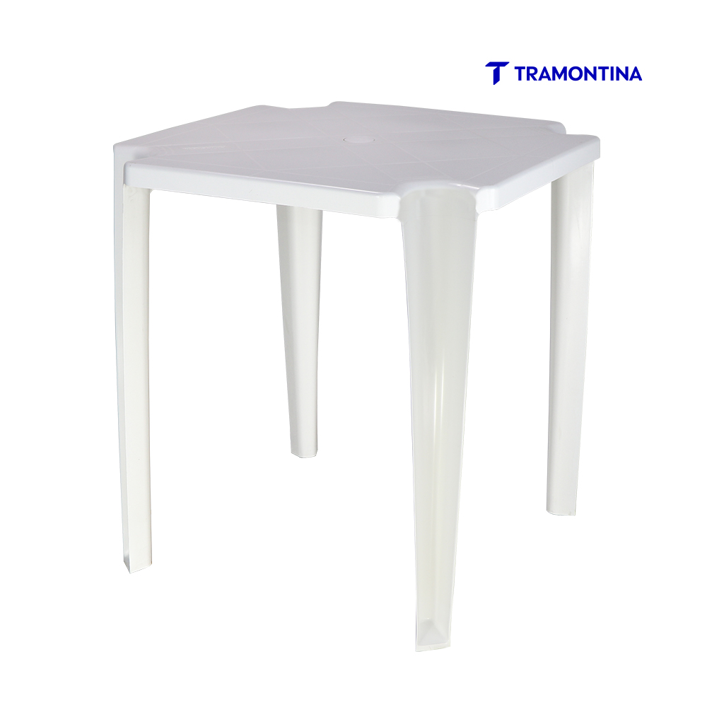 MESA TRAMONTINA PLASTICA QUADRADA NORONHA BRANCA