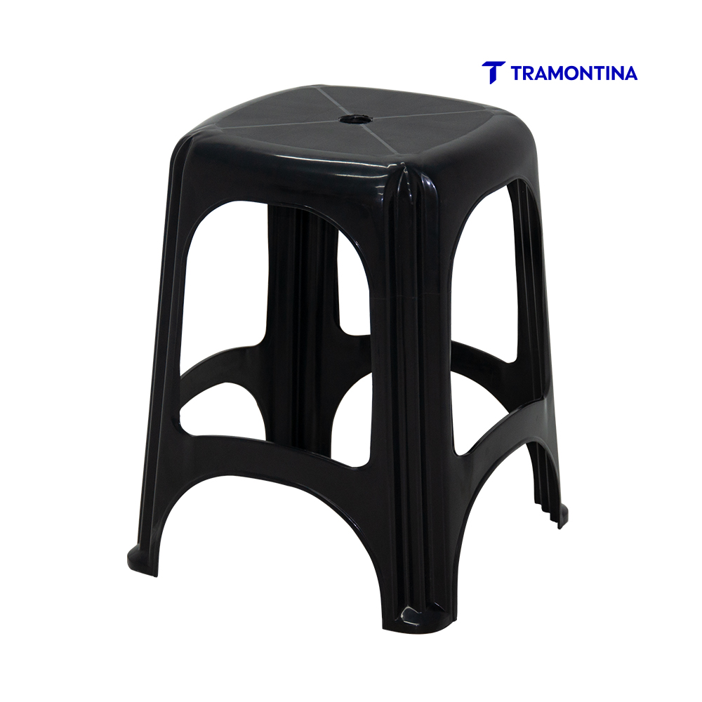 BANQUETA TRAMONTINA PLASTICA NITEROI PRETA