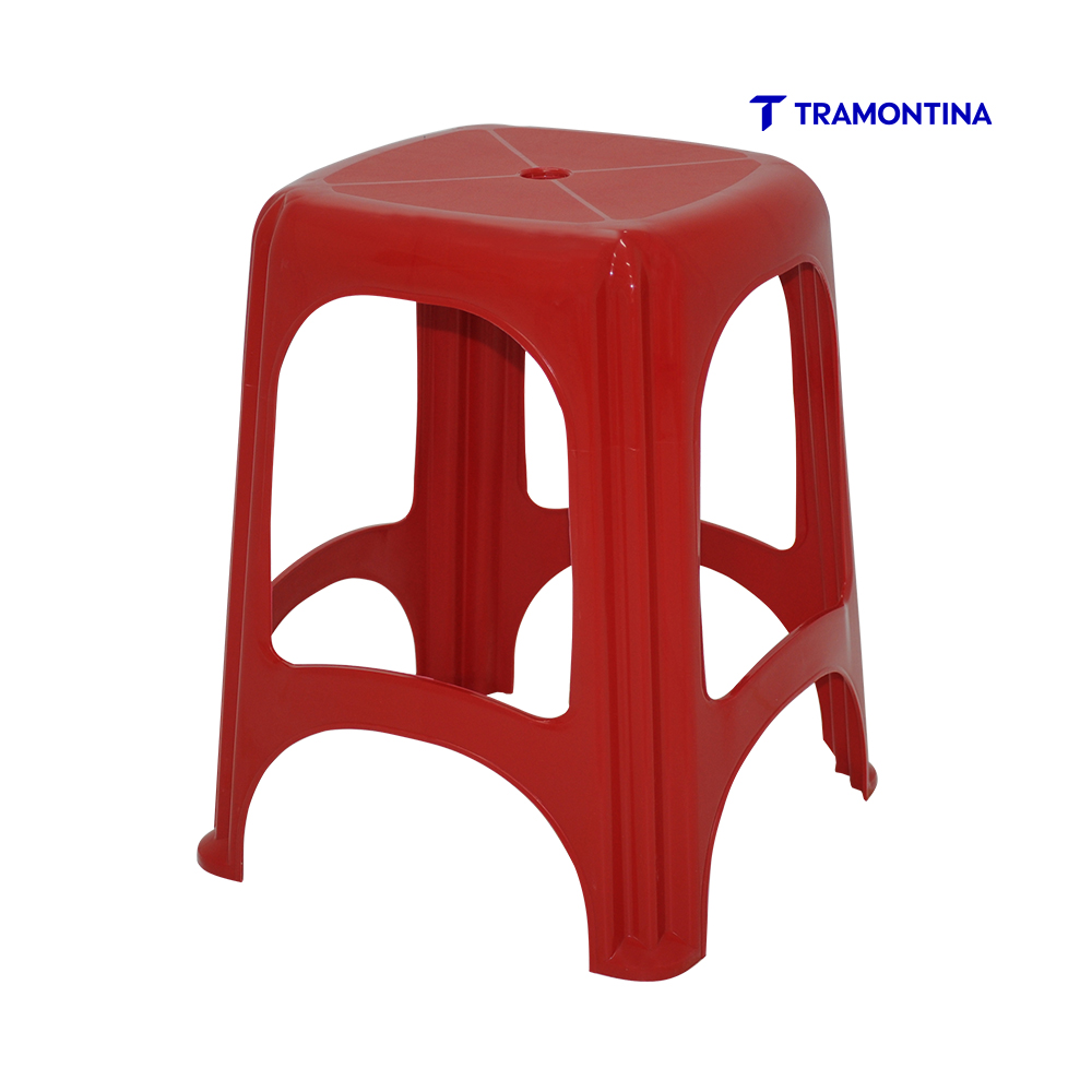 BANQUETA TRAMONTINA PLASTICA NITEROI VERMELHA