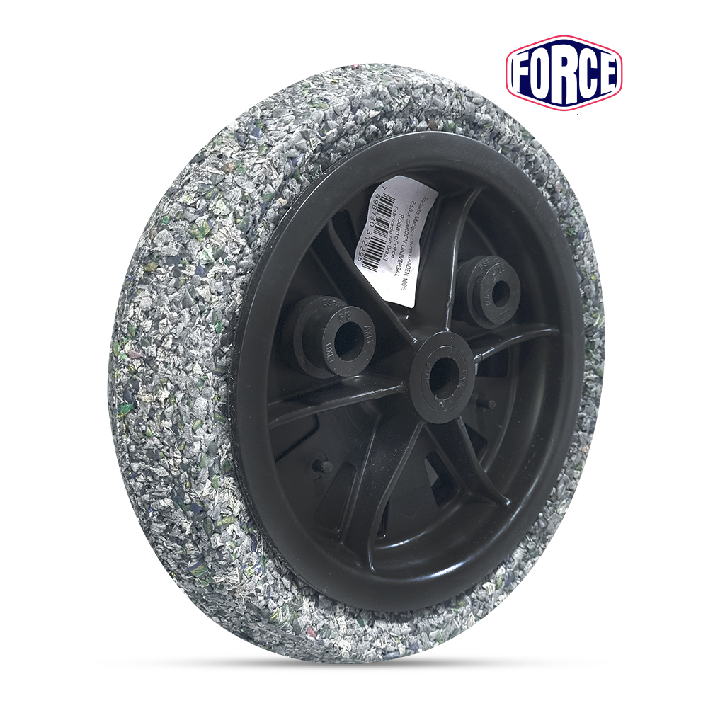 RODA FORCE C/PNEU MACICO GARDEN 2,50X8 EIXO UNIVERSAL