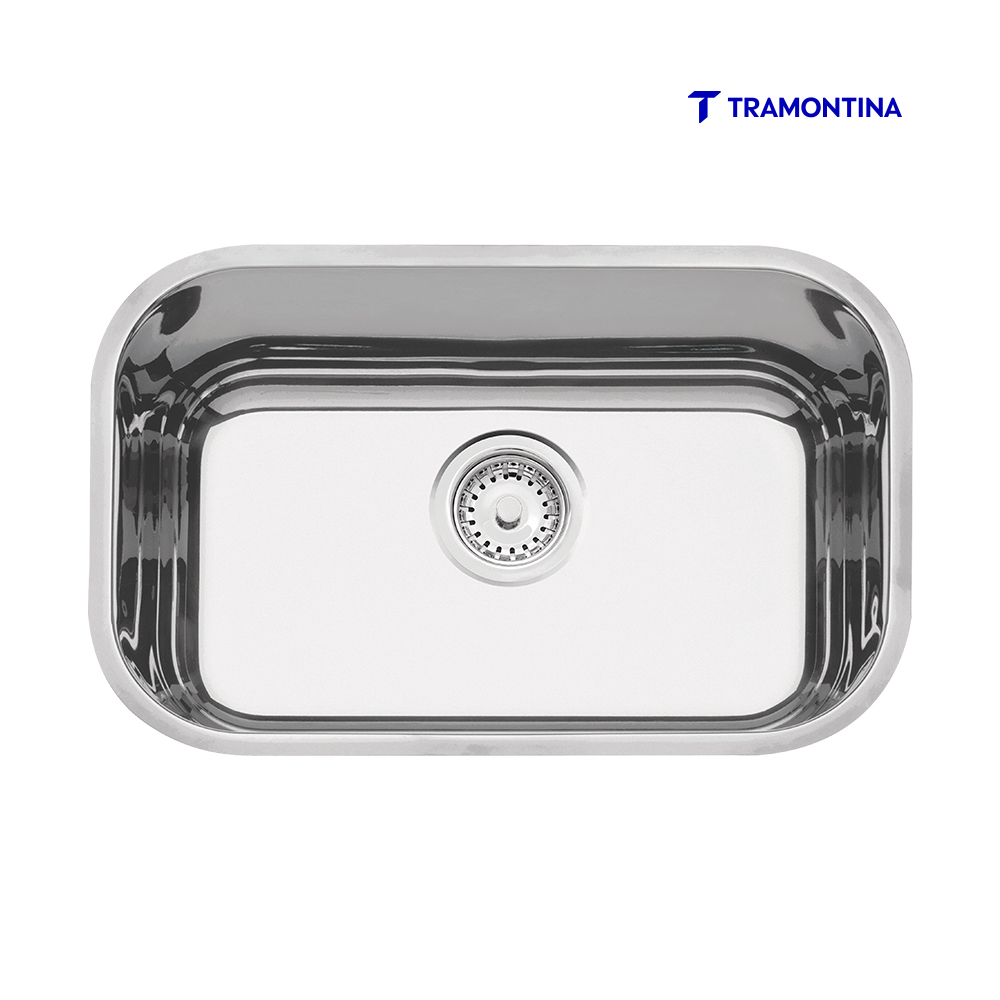 CUBA TRAMONTINA EMBUTIR LAVÍNIA 47 BLEM AÇO INOX ALTO BRILHO 47X30,5X17CM C/VALVULA