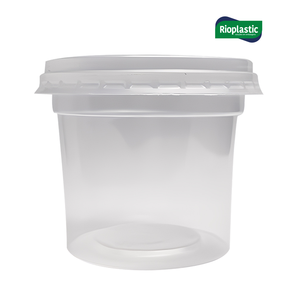 KIT POTE RIOPLASTIC COM SOBRETAMPA PLASTICO REDONDO 140ML CX C/960 UNID.