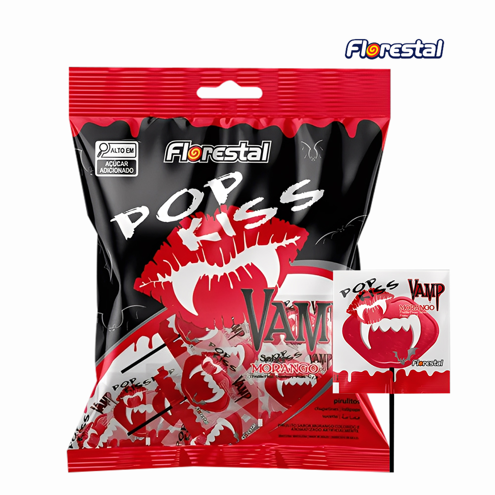 PIRULITO FLORESTAL POP KISS HALLOWEEN VAMP 500G