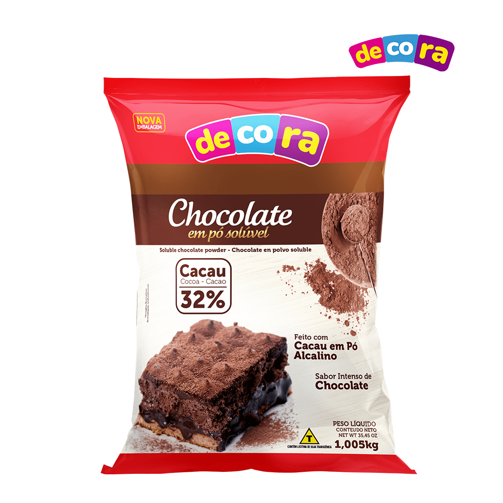 CHOCOLATE DECORA PO SOLUVEL 32% CACAU 1,005KG