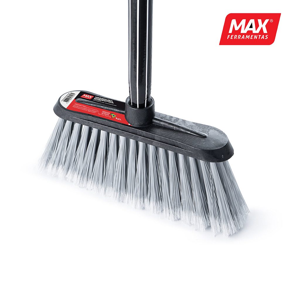 VASSOURA MAX DOMESTICA COM CABO PRETO 1,2 M