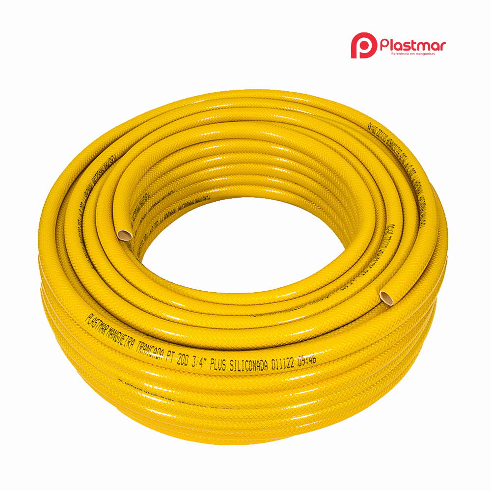 MANGUEIRA PLASTMAR PT200 3/4” PLUS SILICONADA ROLO C/200M  AMARELA