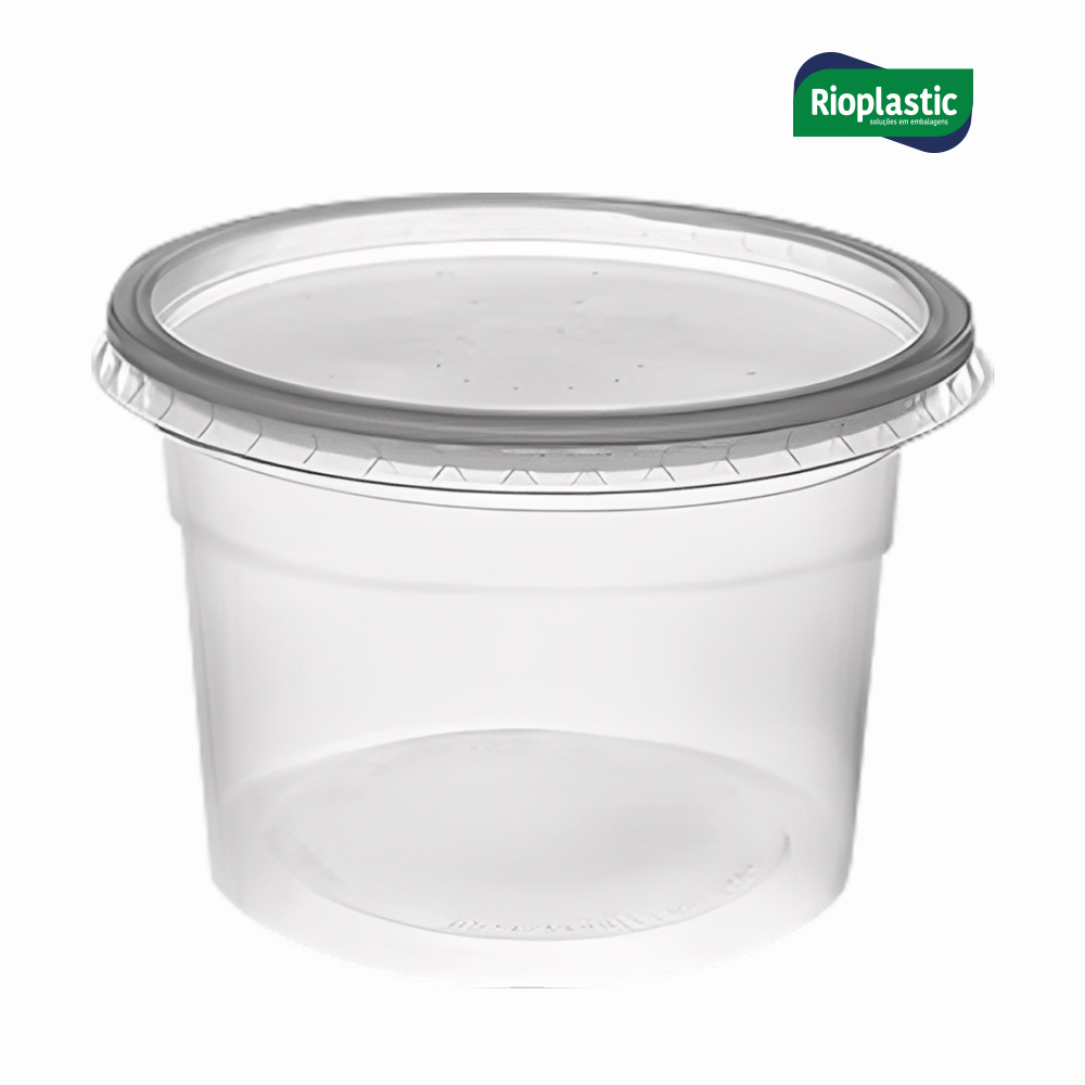 KIT POTE+TAMPA RIOPLASTIC PLASTICO REDONDO 200ML C/480 UNIDADES