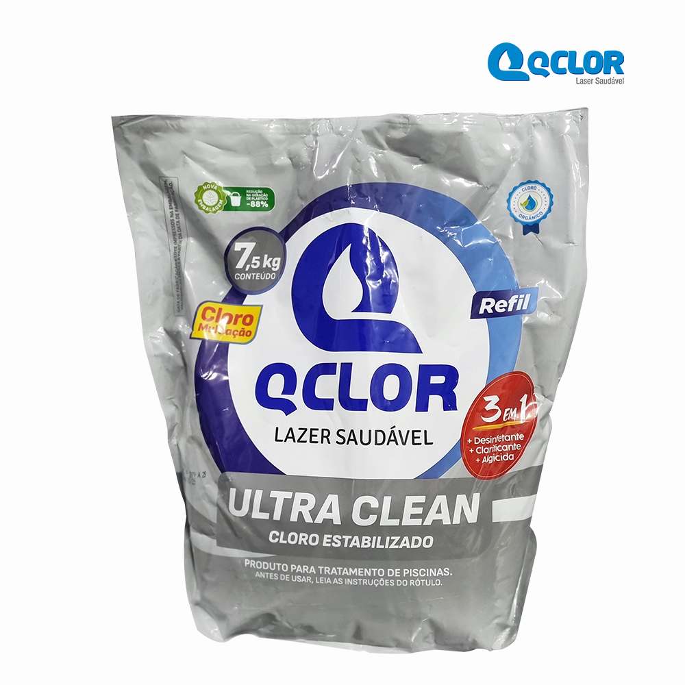 CLORO QCLOR P/PISCINA ULTRA CLEAN  C/7,5KG ( EMBALAGEM POUCH )