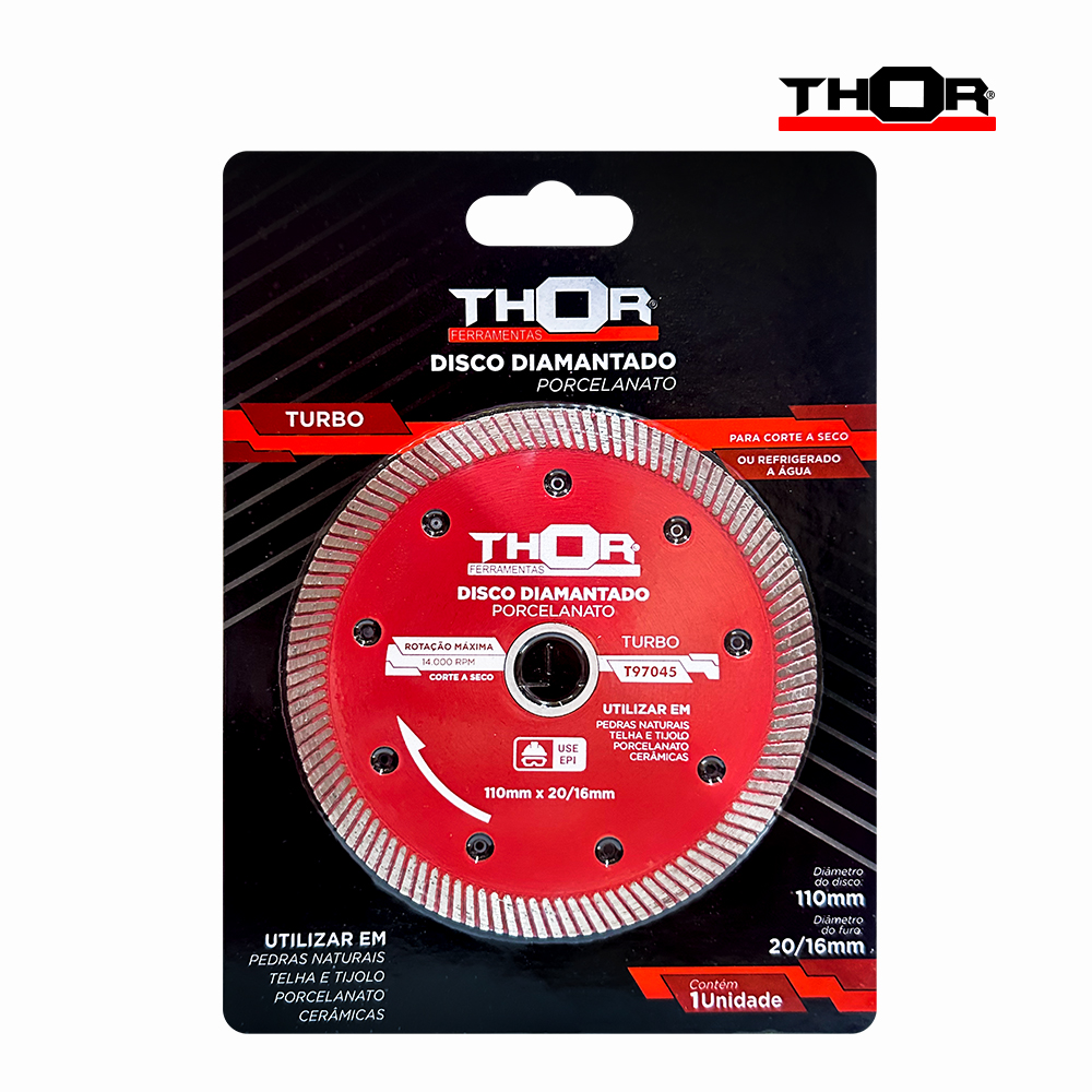 DISCO THOR DIAMANTADO TURBO ECO PORCELANATO 20X110MM 4”