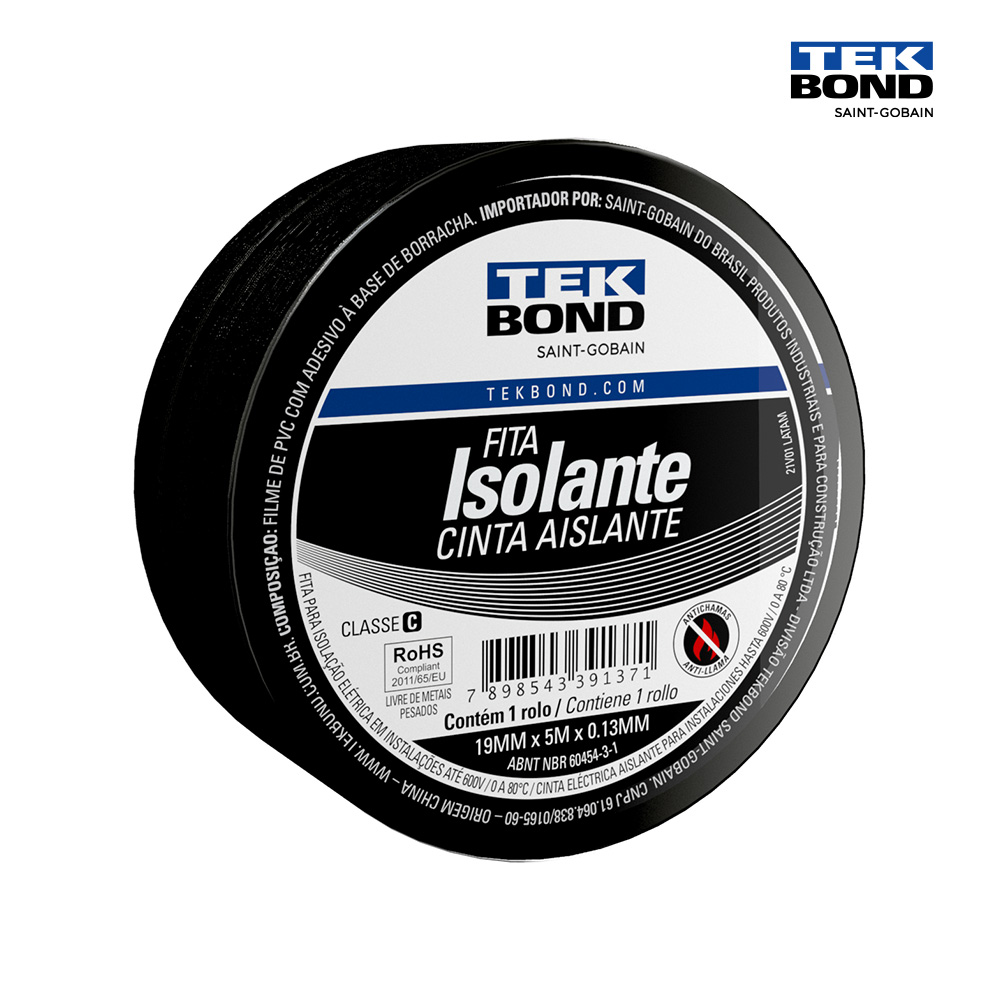 FITA TEKBOND ISOLANTE USO GERAL 19MMX5M PR 13MM
