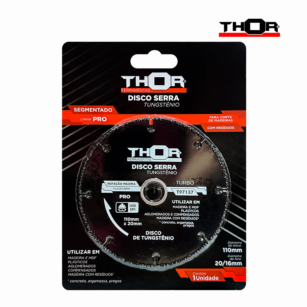 DISCO THOR DE TUNGSTENIO P/MADEIRA 20 X 1 X 110MM