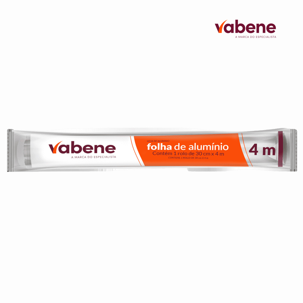 FOLHA DE ALUMINIO VABENE 30CMX4M - CAIXA C/ 25 ROLOS