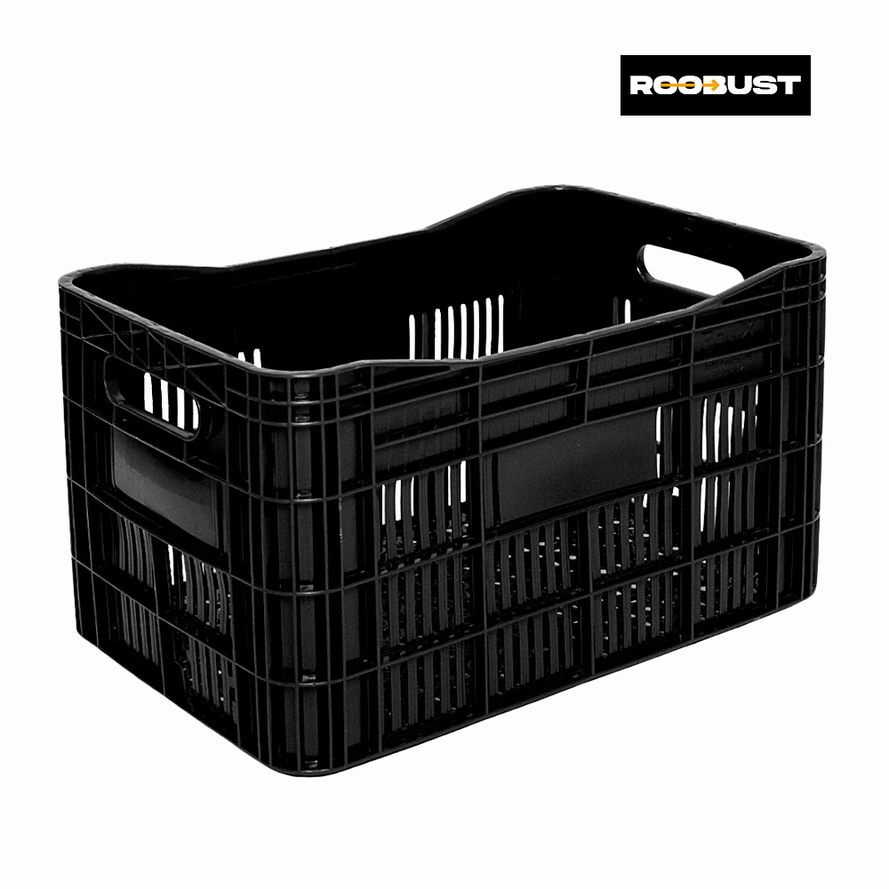 CAIXA ROOBUST PLASICA PARA VERDURAS MULTIUSO 46 LITROS PRETA
