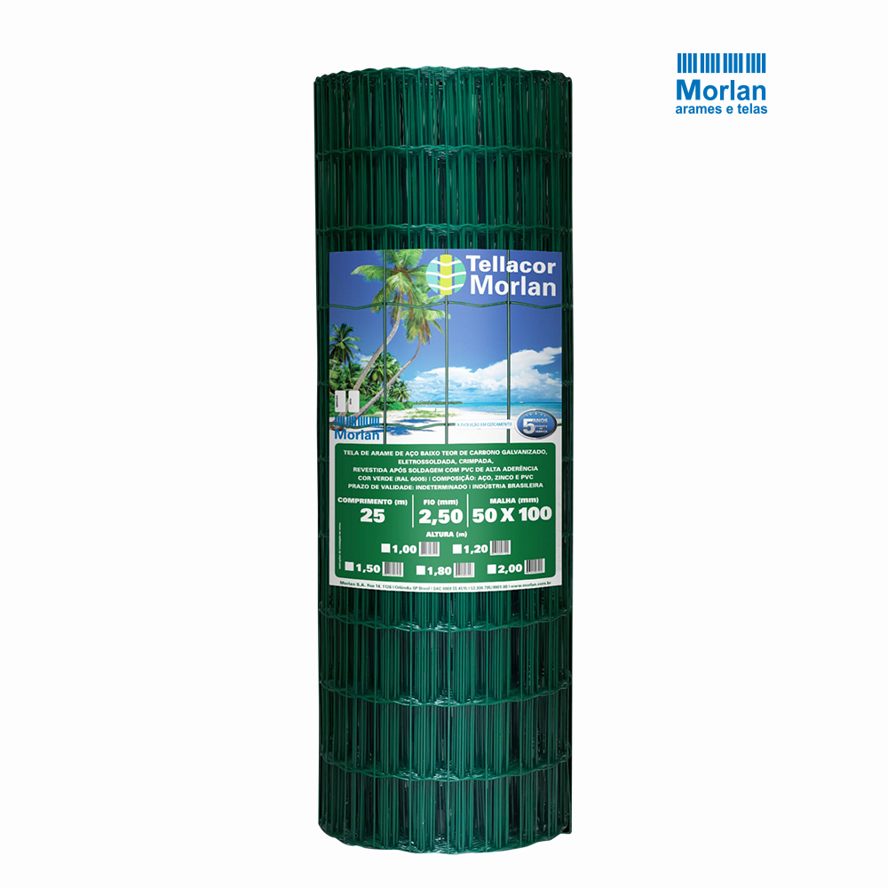 TELLACOR MORLAN MULTIUSO REVESTIDO PVC 1,00MX25M VERDE
