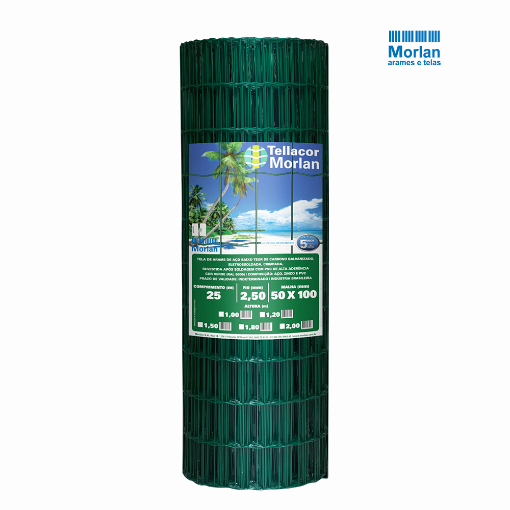 TELLACOR MORLAN MULTIUSO REVESTIDO PVC 2,00MX25M VERDE
