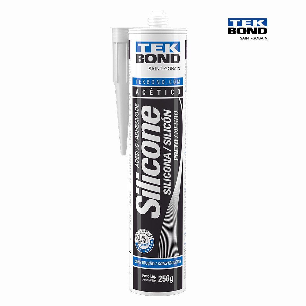 SILICONE TEKBOND  ACETICO USO GERAL 256G PRETO