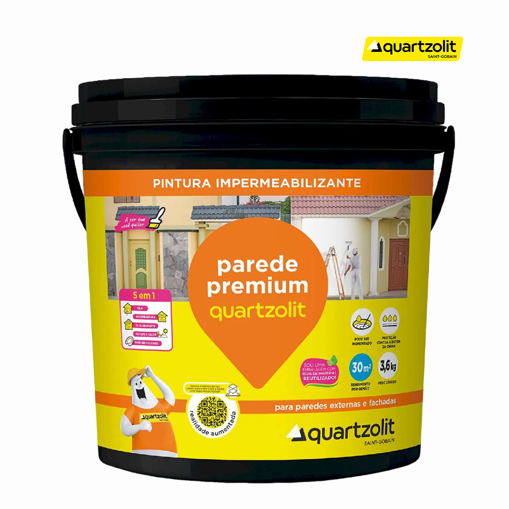 IMPERMEABILIZANTE QUARTZOLIT PREMIUM PAREDE GALAO 3,6KG BRANCO