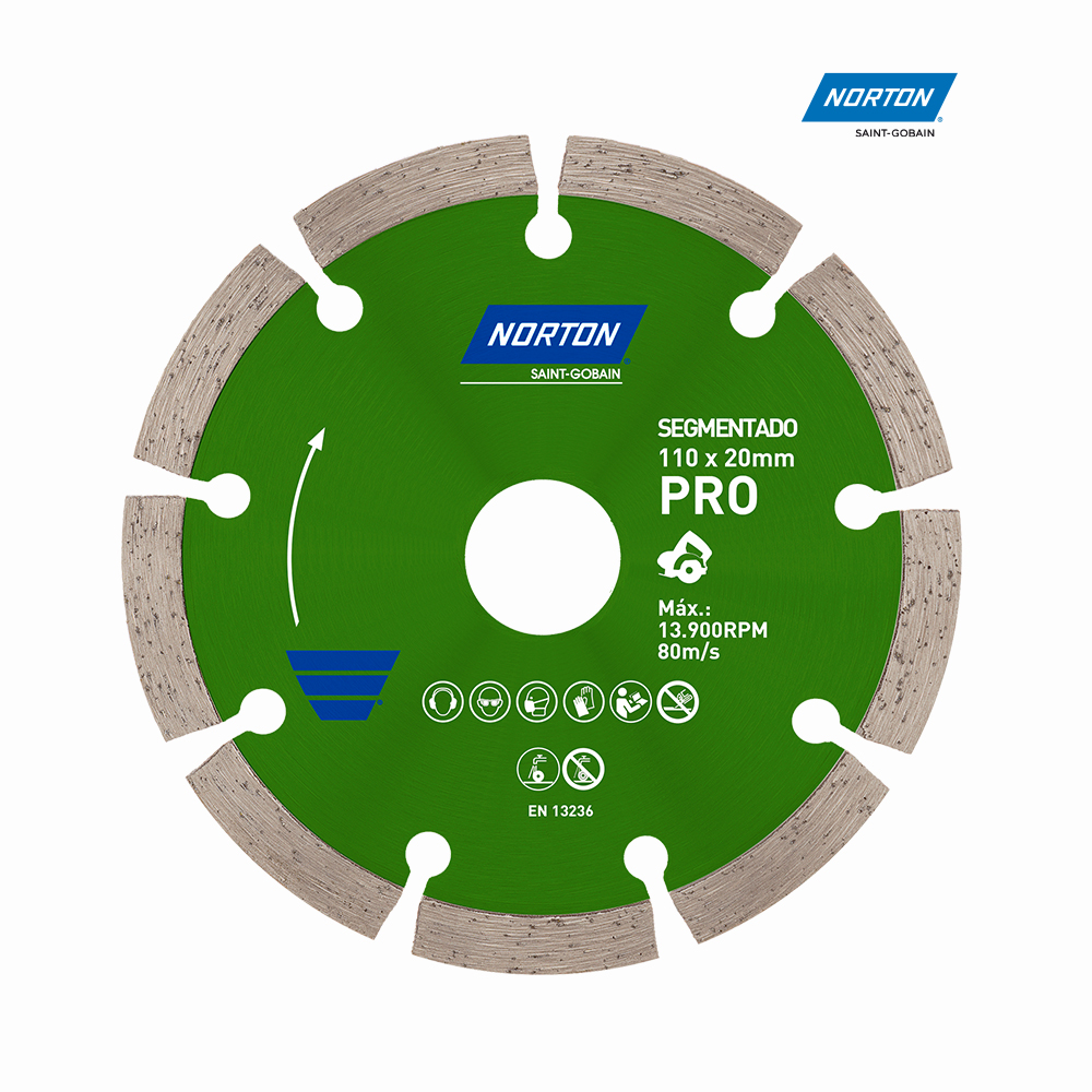 DISCO NORTON DIAMANTADO SEGMENTADO PRO 110MM X 20MM