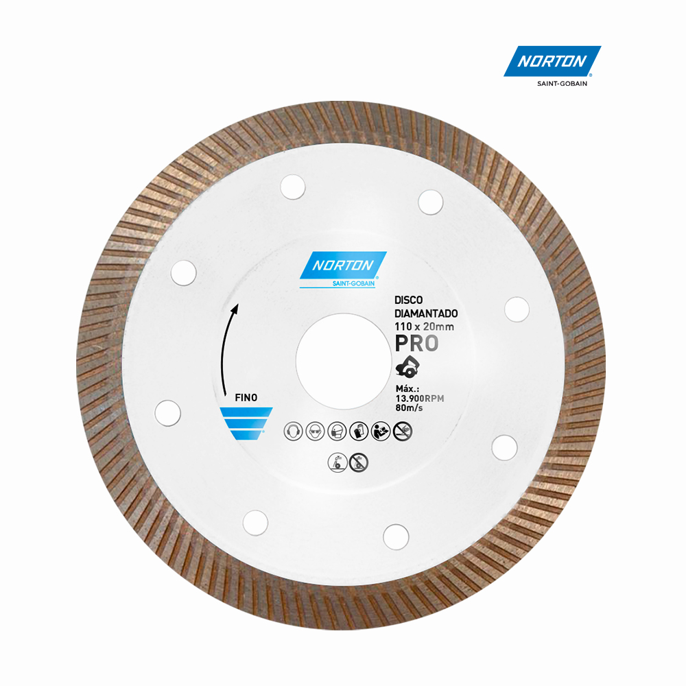 DISCO NORTON DIAMANTADO PARA PORCELANATO PRO 110MM X 20MM
