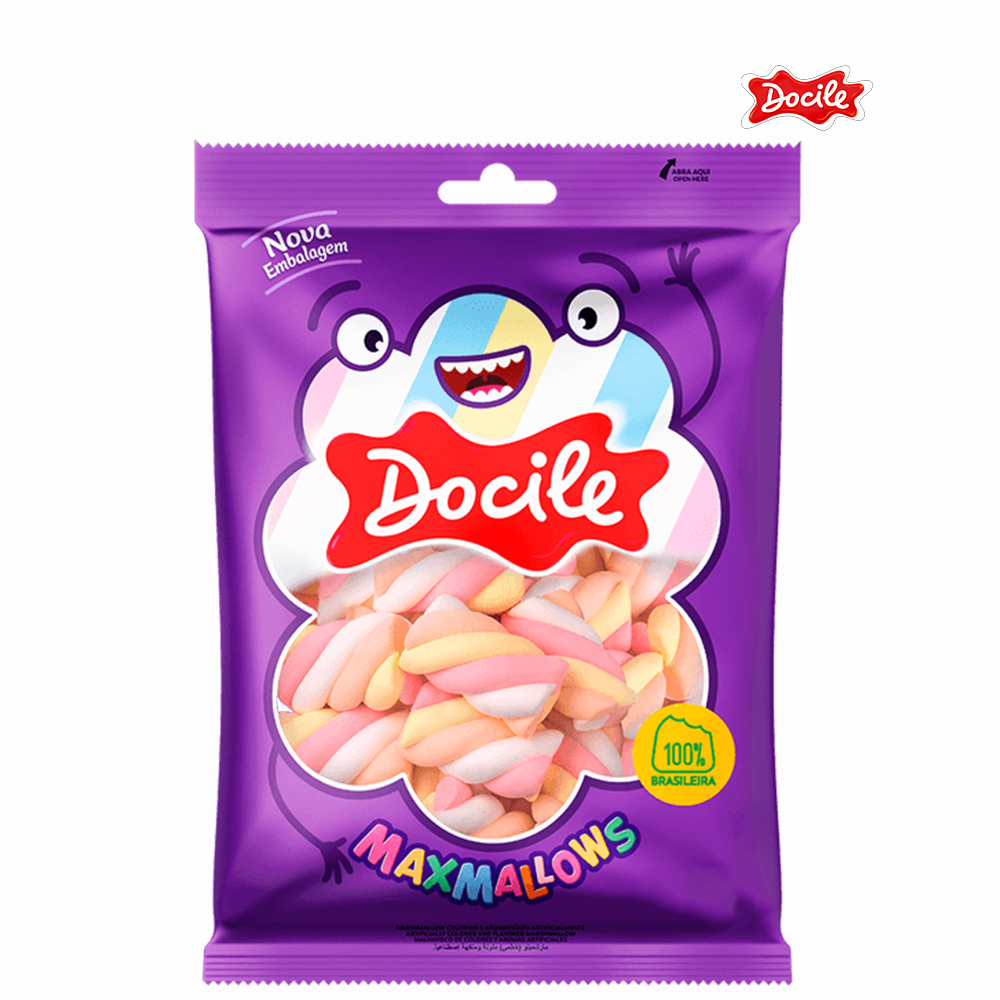 MAXMALLOWS DOCILE TWIST 2 COLOR MORANGO 220G