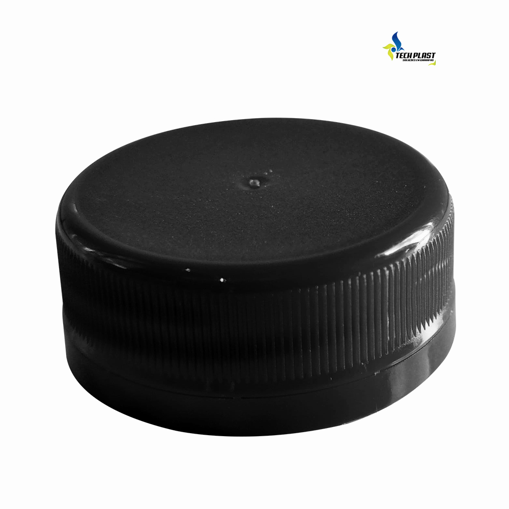 TAMPA TECHPLAST PARA GARRAFA - 38MM - NA COR PRETA - PACOTE 100 UNIDADES