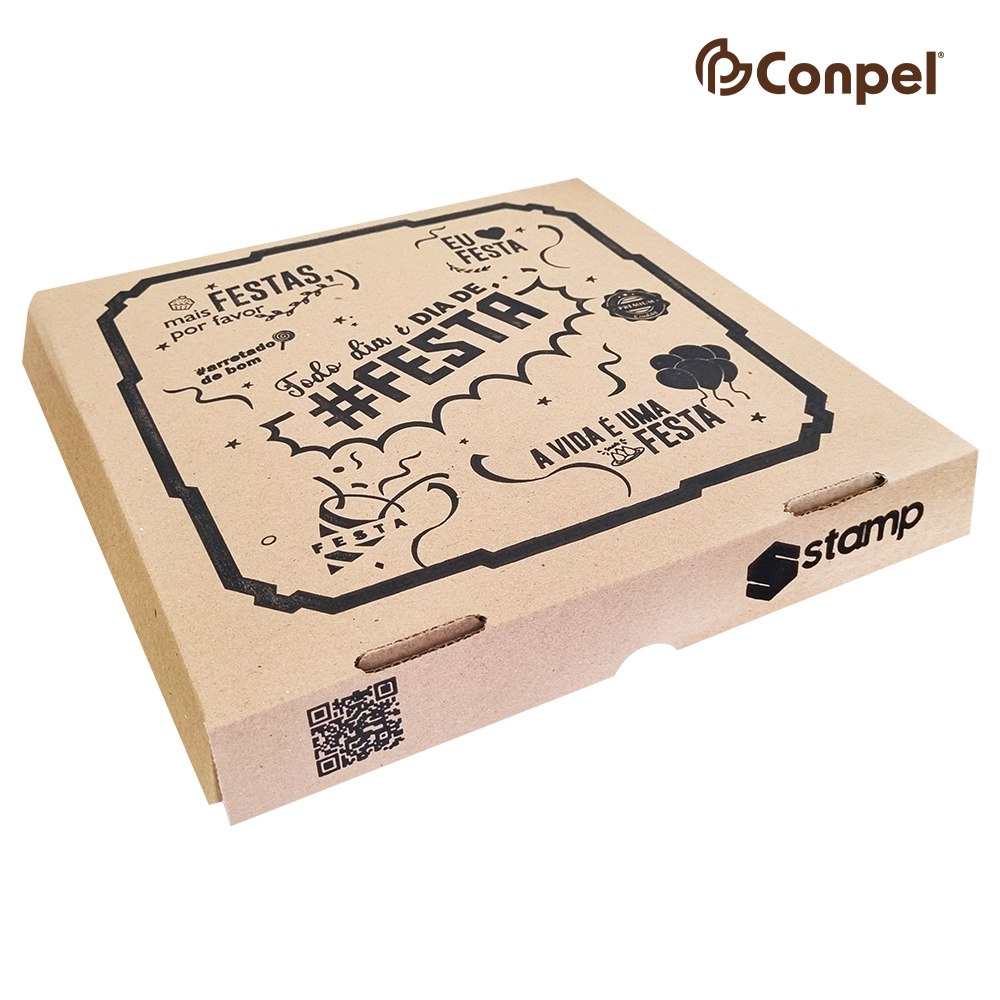 CAIXA P/SALGADOS E DOCES CONPEL QUADRADA MARROM Nº25 C/25 UNIDADES