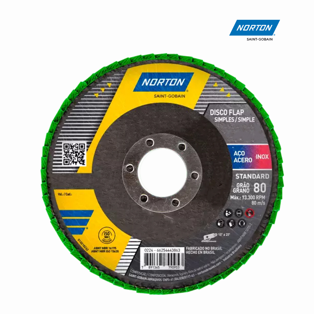 DISCO NORTON FLAP STANDARD FIBRA R244 180X22MM G060 7”
