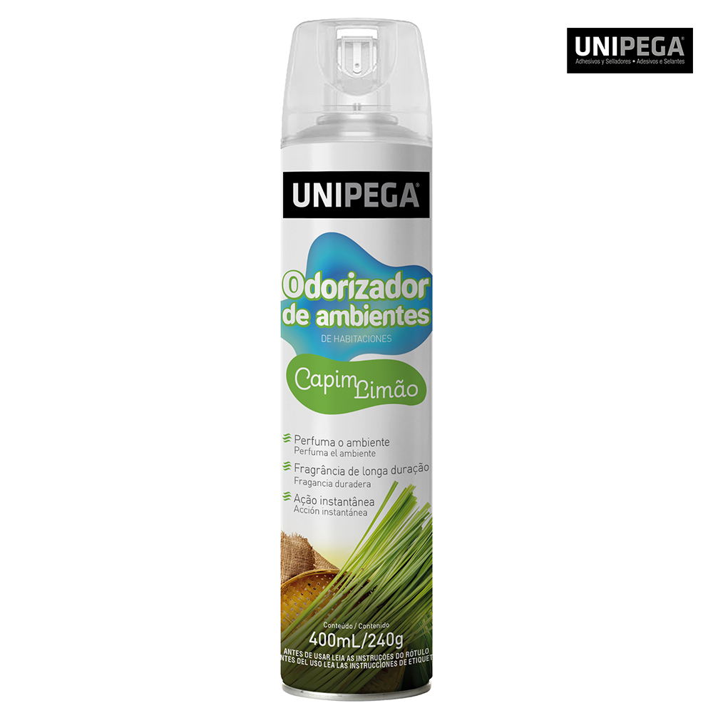 ODORIZADOR UNIPEGA 400ML/240G CAPIM LIMÃO