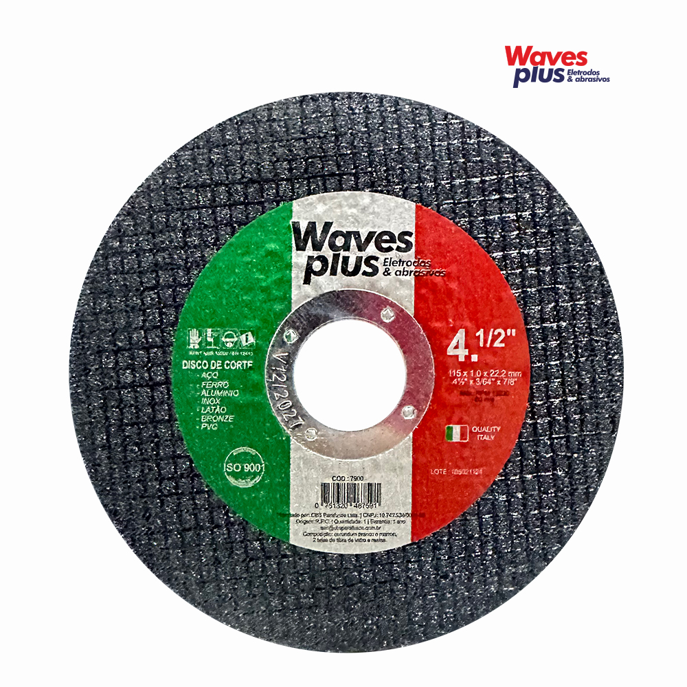 DISCO DE CORTE WAVES PLUS ITALIA 4.1/2” X1,0 X 7/8”