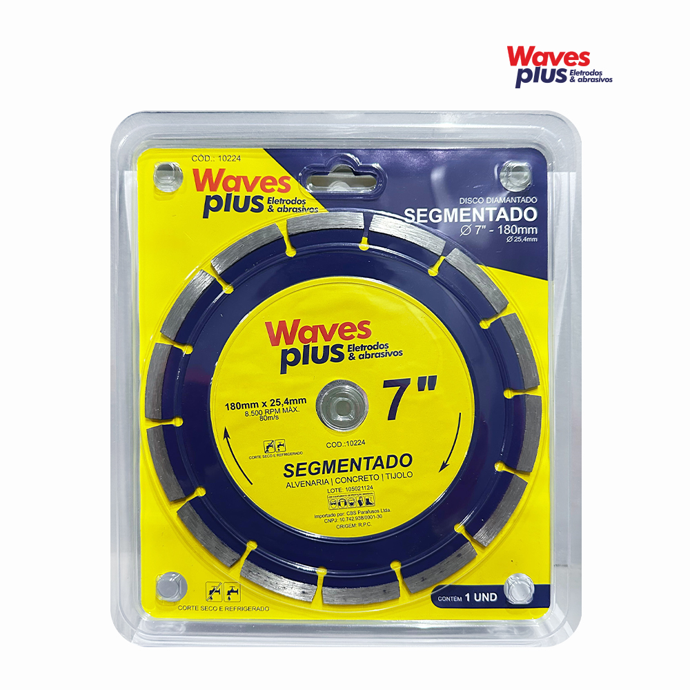 DISCO WAVES PLUS DIAMANTADO SEGMENTADO - 180X25,4MM