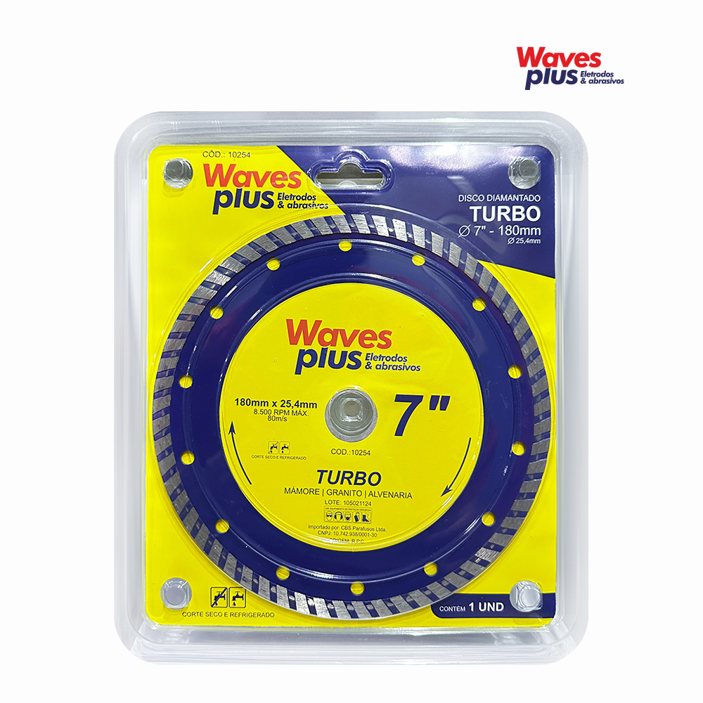 DISCO WAVES PLUS DIAMANTADO TURBO - 180X25,4MM