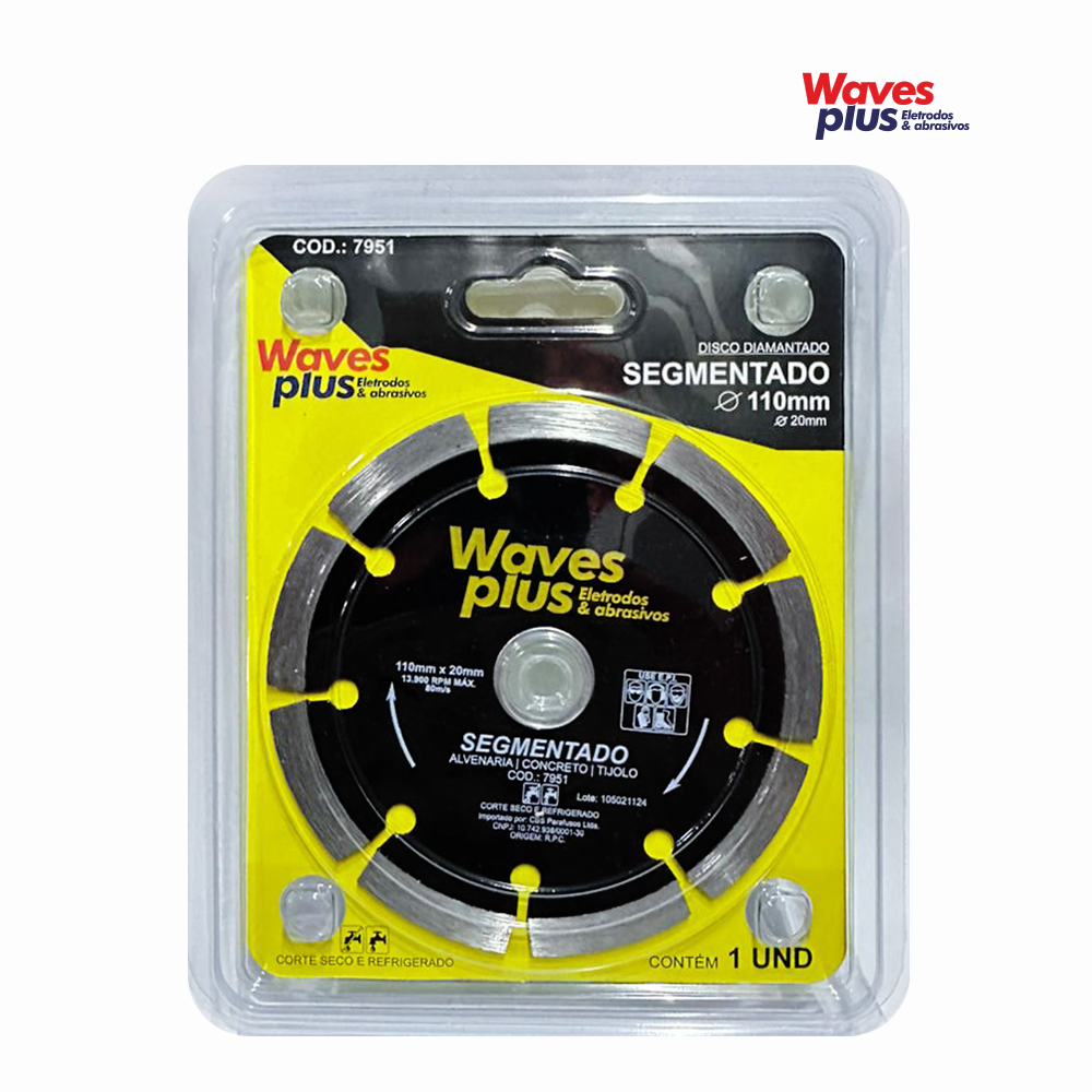 DISCO WAVES PLUS DIAMANTADO SEGMENTADO BLACK - 110X20MM