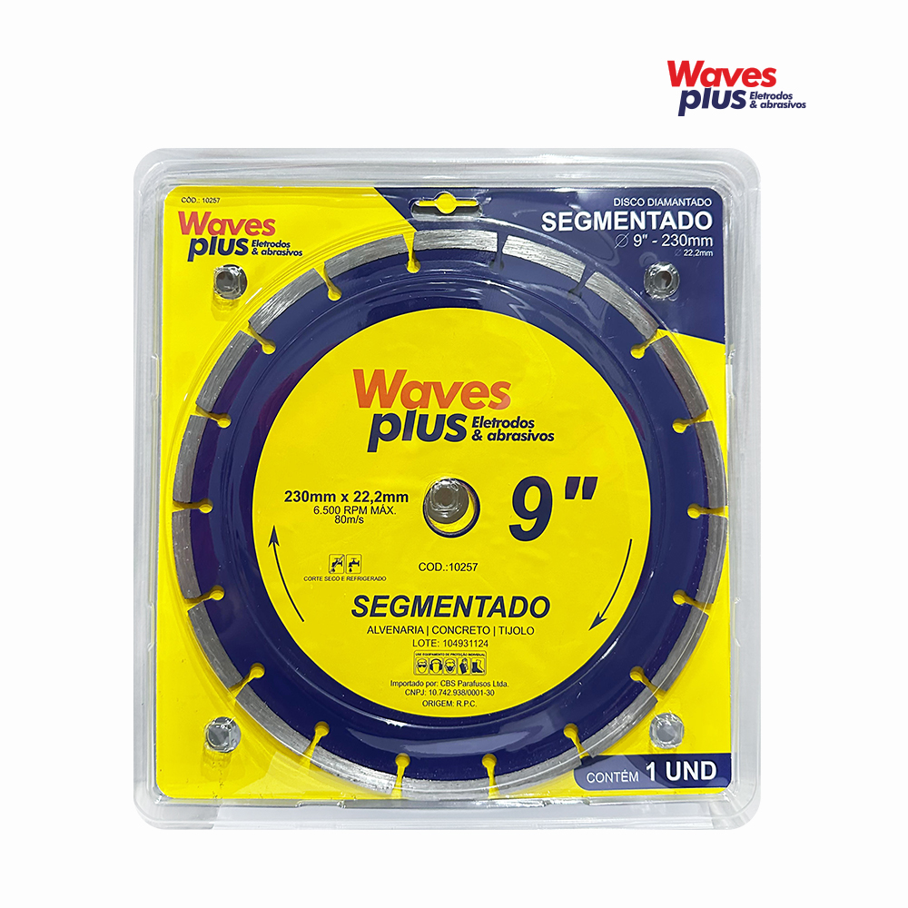 DISCO WAVES PLUS DIAMANTADO SEGMENTADO - 230X22,2MM