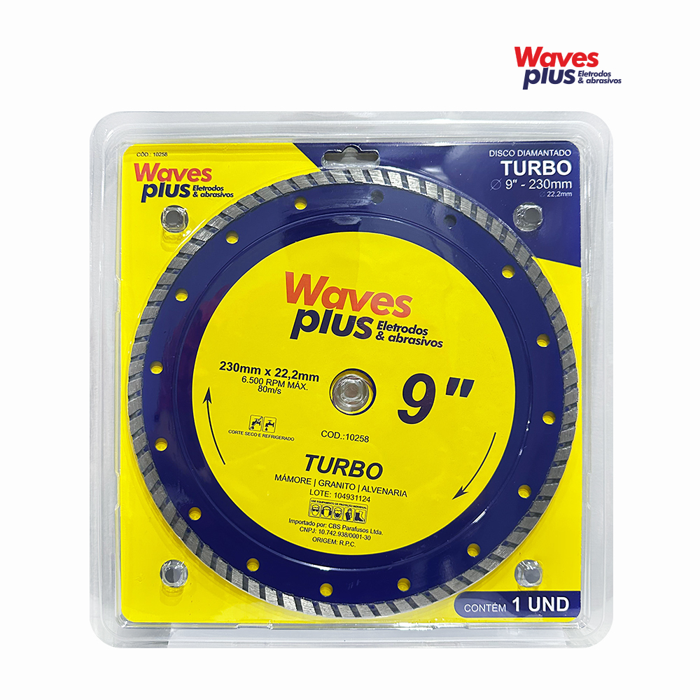 DISCO WAVES PLUS DIAMANTADO TURBO - 230X22,2MM