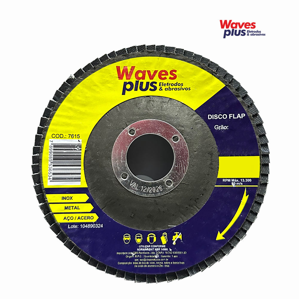 DISCO WAVES PLUS LINHA PLUS DE FLAP PARA AÇO G040 4.1/2”