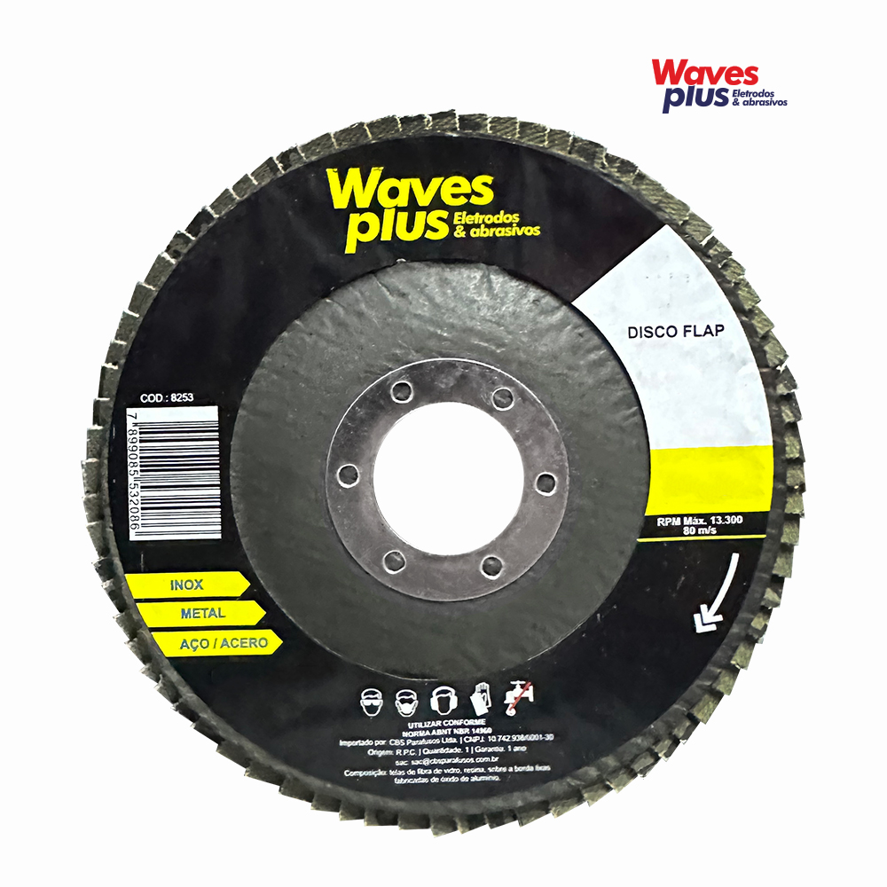 DISCO WAVES PLUS LINHA BLACK DE FLAP PARA AÇO G060 4.1/2”