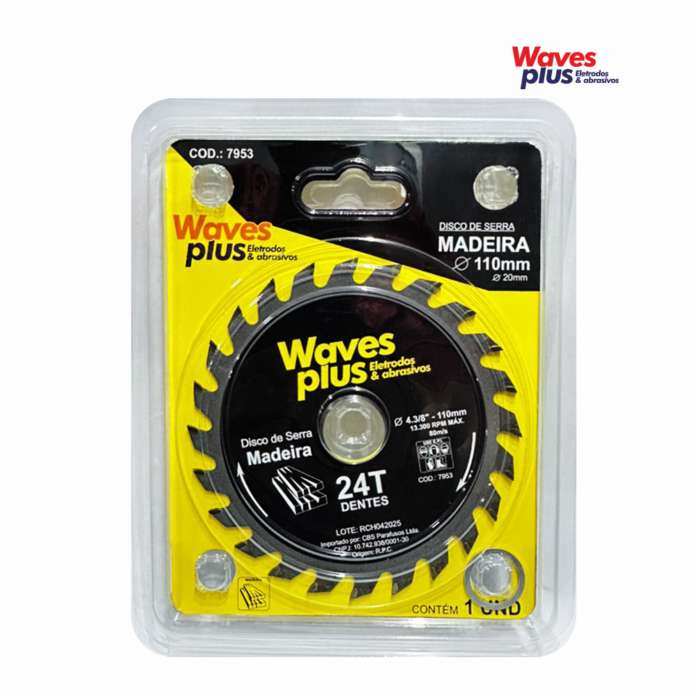 DISCO WAVES BLACK PARA MADEIRA CIRCULAR WIDEA 4.3/8” 24 DENTES